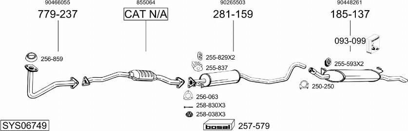 Bosal SYS06749 - Sistem de esapament aaoparts.ro