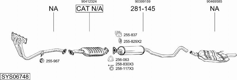 Bosal SYS06748 - Sistem de esapament aaoparts.ro