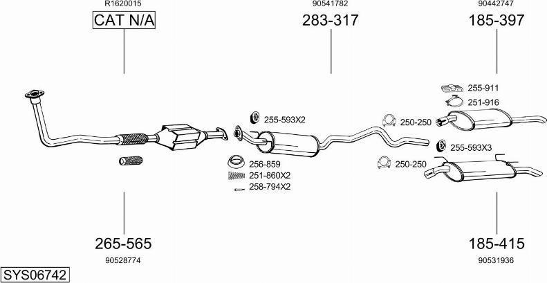Bosal SYS06742 - Sistem de esapament aaoparts.ro