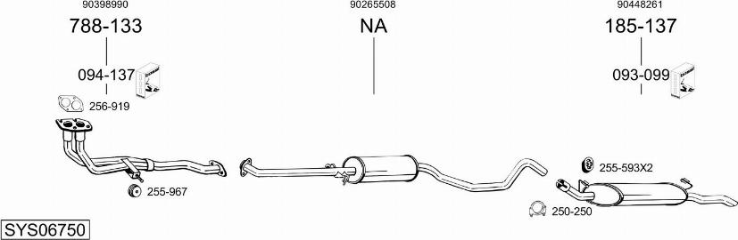 Bosal SYS06750 - Sistem de esapament aaoparts.ro