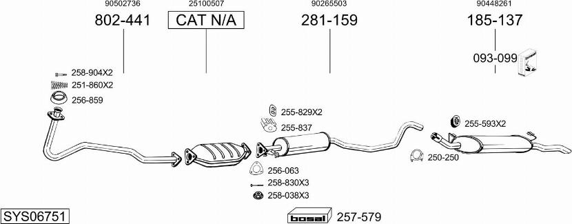 Bosal SYS06751 - Sistem de esapament aaoparts.ro