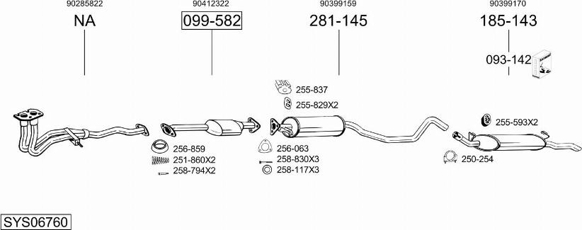 Bosal SYS06760 - Sistem de esapament aaoparts.ro