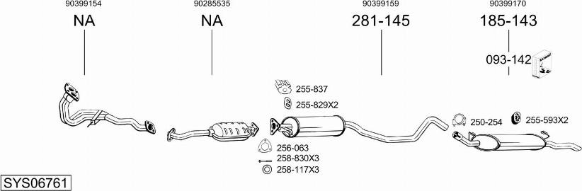 Bosal SYS06761 - Sistem de esapament aaoparts.ro
