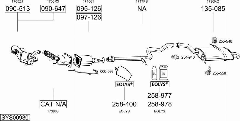 Bosal SYS00980 - Sistem de esapament aaoparts.ro
