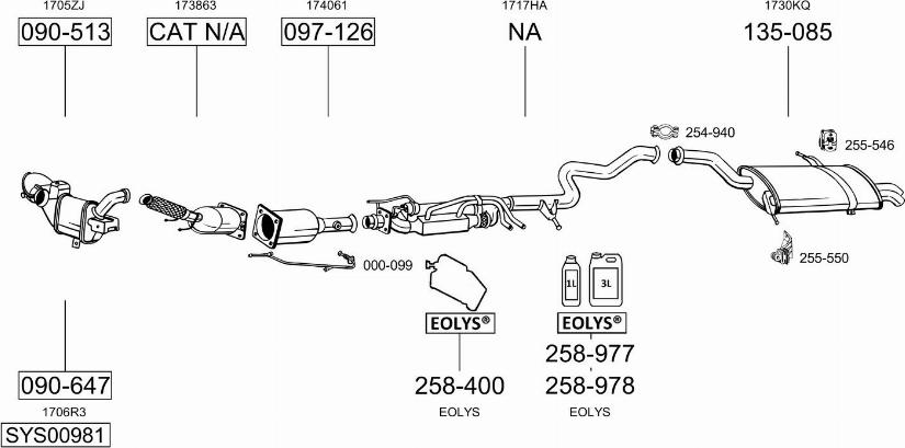 Bosal SYS00981 - Sistem de esapament aaoparts.ro