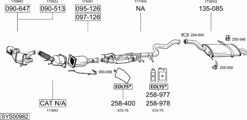 Bosal SYS00982 - Sistem de esapament aaoparts.ro