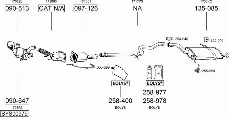 Bosal SYS00979 - Sistem de esapament aaoparts.ro