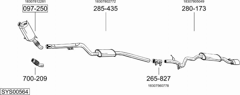 Bosal SYS00564 - Sistem de esapament aaoparts.ro