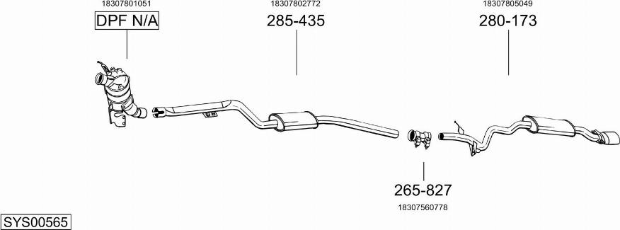 Bosal SYS00565 - Sistem de esapament aaoparts.ro
