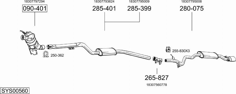Bosal SYS00560 - Sistem de esapament aaoparts.ro