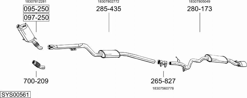 Bosal SYS00561 - Sistem de esapament aaoparts.ro
