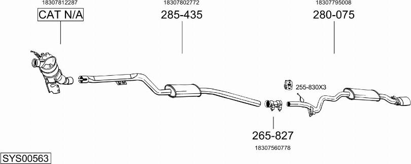Bosal SYS00563 - Sistem de esapament aaoparts.ro