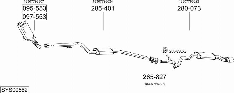 Bosal SYS00562 - Sistem de esapament aaoparts.ro