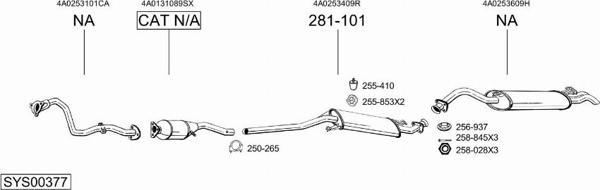 Bosal SYS00377 - Sistem de esapament aaoparts.ro