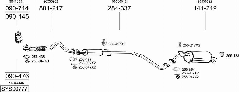 Bosal SYS00777 - Sistem de esapament aaoparts.ro
