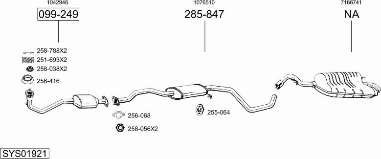 Bosal SYS01921 - Sistem de esapament aaoparts.ro