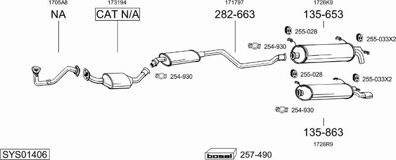 Bosal SYS01406 - Sistem de esapament aaoparts.ro