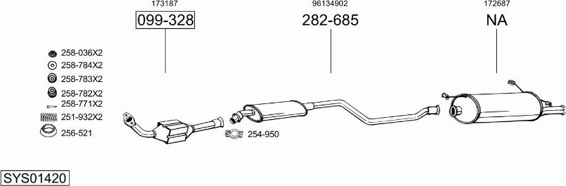 Bosal SYS01420 - Sistem de esapament aaoparts.ro