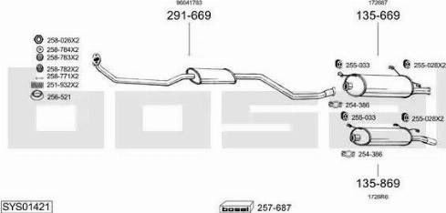 Bosal SYS01421 - Sistem de esapament aaoparts.ro