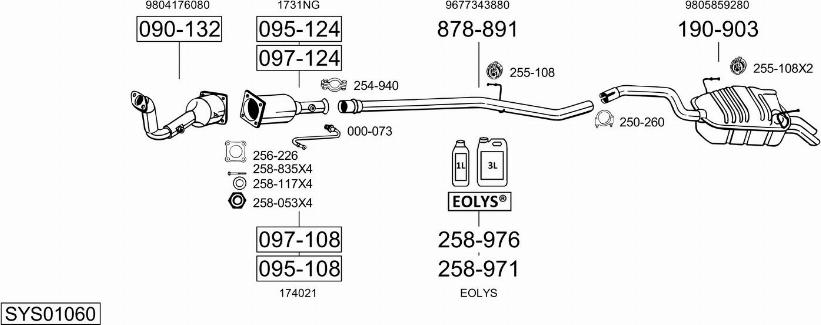 Bosal SYS01060 - Sistem de esapament aaoparts.ro