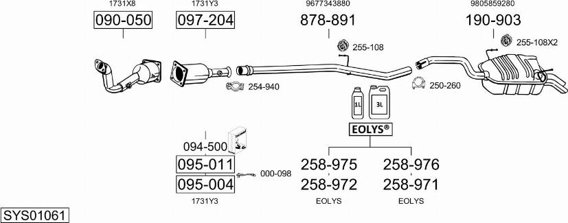 Bosal SYS01061 - Sistem de esapament aaoparts.ro
