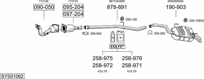 Bosal SYS01062 - Sistem de esapament aaoparts.ro