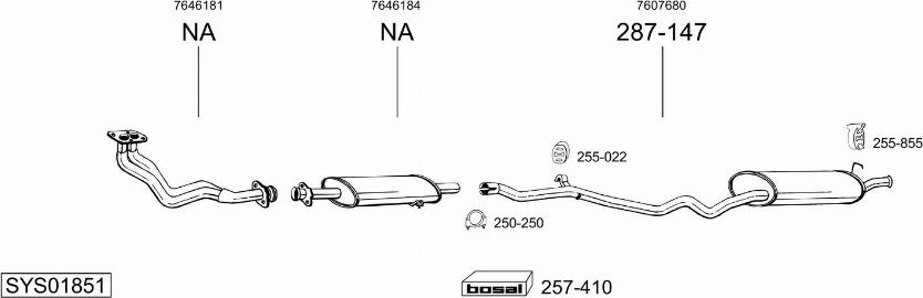Bosal SYS01851 - Sistem de esapament aaoparts.ro