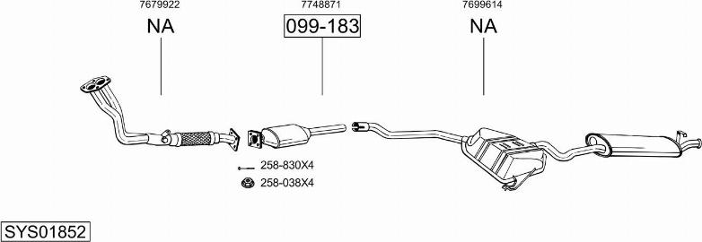 Bosal SYS01852 - Sistem de esapament aaoparts.ro