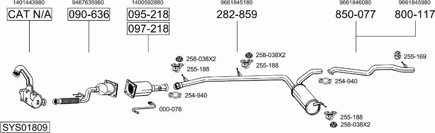 Bosal SYS01809 - Sistem de esapament aaoparts.ro