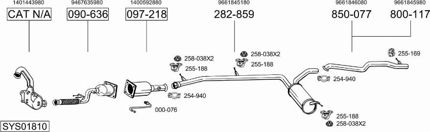 Bosal SYS01810 - Sistem de esapament aaoparts.ro