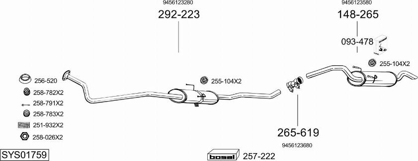 Bosal SYS01759 - Sistem de esapament aaoparts.ro
