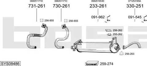 Bosal SYS08486 - Sistem de esapament aaoparts.ro