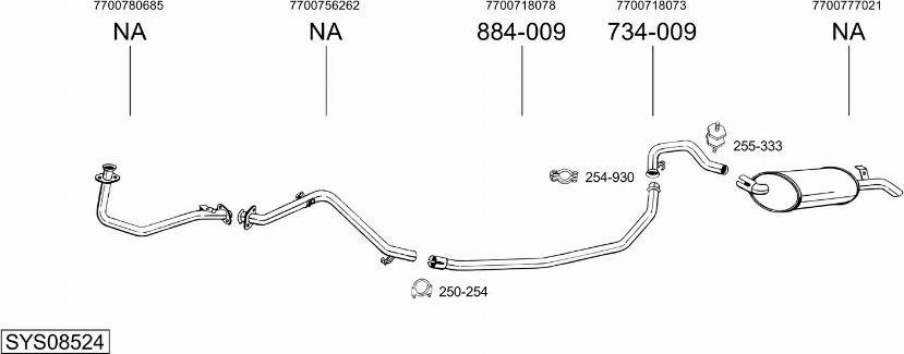 Bosal SYS08524 - Sistem de esapament aaoparts.ro