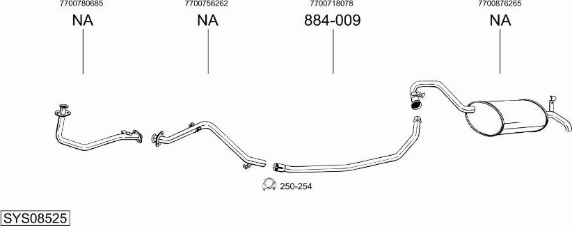 Bosal SYS08525 - Sistem de esapament aaoparts.ro