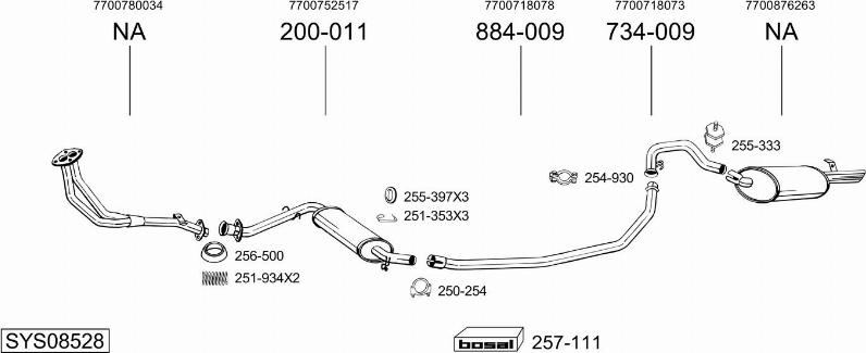 Bosal SYS08528 - Sistem de esapament aaoparts.ro