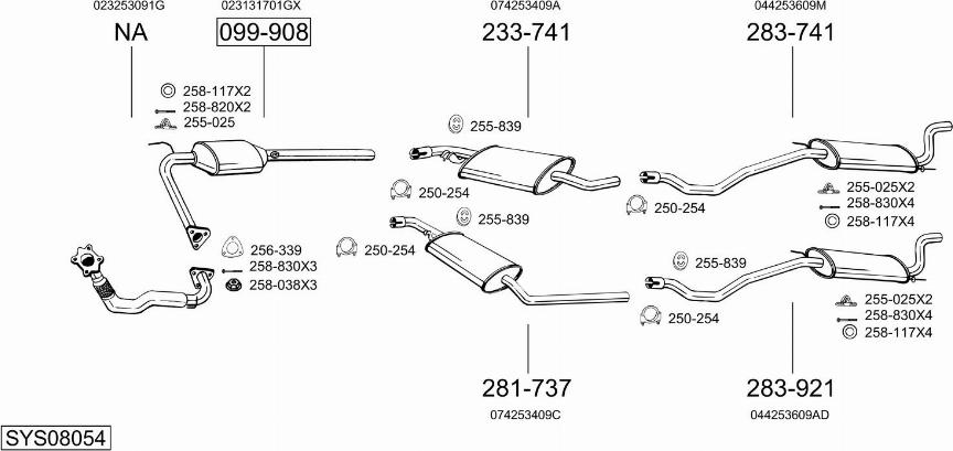 Bosal SYS08054 - Sistem de esapament aaoparts.ro