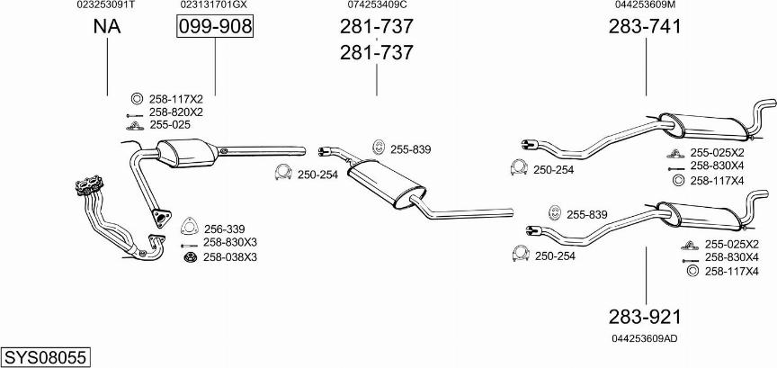 Bosal SYS08055 - Sistem de esapament aaoparts.ro
