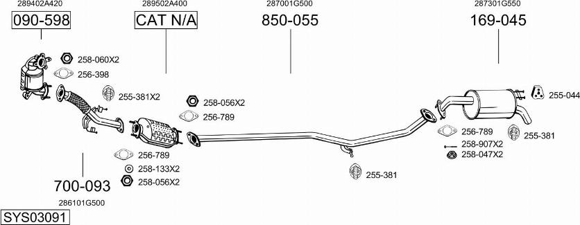 Bosal SYS03091 - Sistem de esapament aaoparts.ro