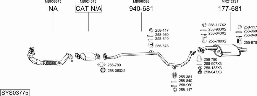 Bosal SYS03775 - Sistem de esapament aaoparts.ro
