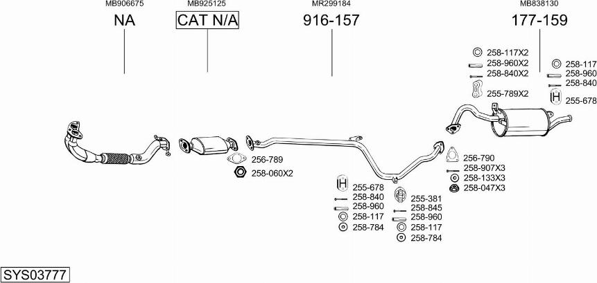 Bosal SYS03777 - Sistem de esapament aaoparts.ro