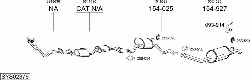 Bosal SYS02376 - Sistem de esapament aaoparts.ro