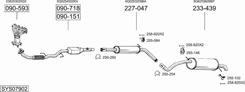 Bosal SYS07902 - Sistem de esapament aaoparts.ro