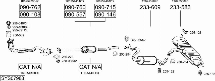 Bosal SYS07988 - Sistem de esapament aaoparts.ro