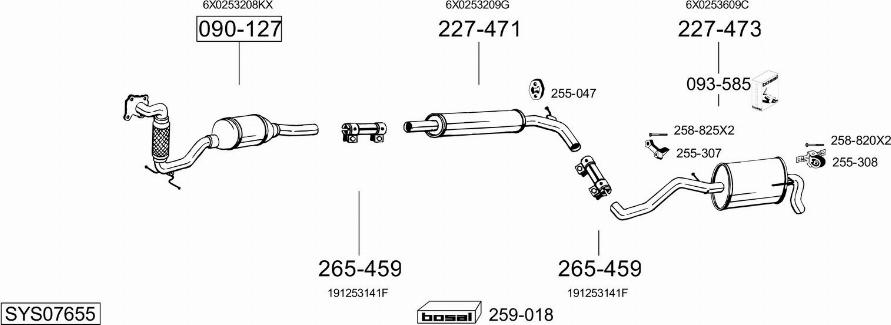 Bosal SYS07655 - Sistem de esapament aaoparts.ro