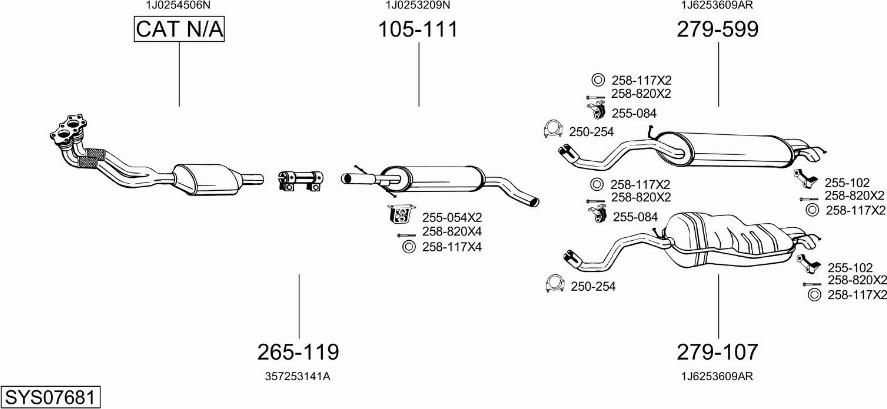 Bosal SYS07681 - Sistem de esapament aaoparts.ro