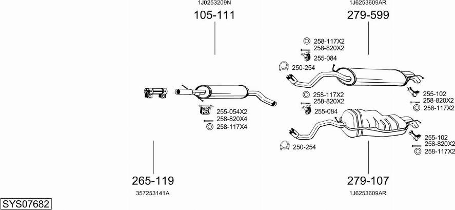 Bosal SYS07682 - Sistem de esapament aaoparts.ro