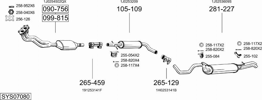 Bosal SYS07080 - Sistem de esapament aaoparts.ro