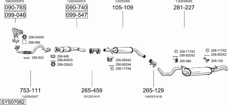 Bosal SYS07082 - Sistem de esapament aaoparts.ro
