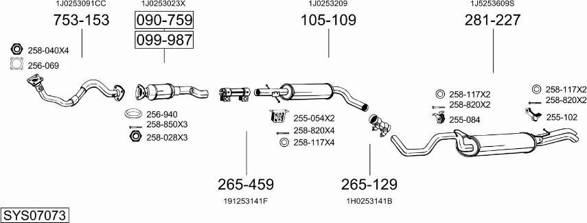 Bosal SYS07073 - Sistem de esapament aaoparts.ro