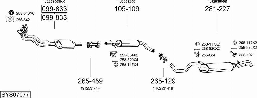 Bosal SYS07077 - Sistem de esapament aaoparts.ro